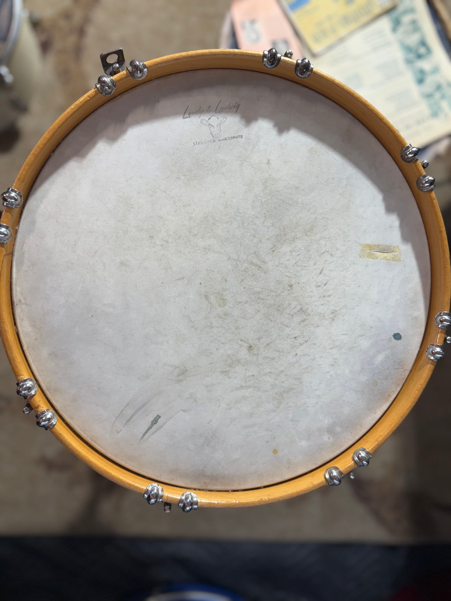 Leedy Ludwig Vintage Marching Snare 1950s 14x10 Original Books, Strap, Case - Collector’s Dream