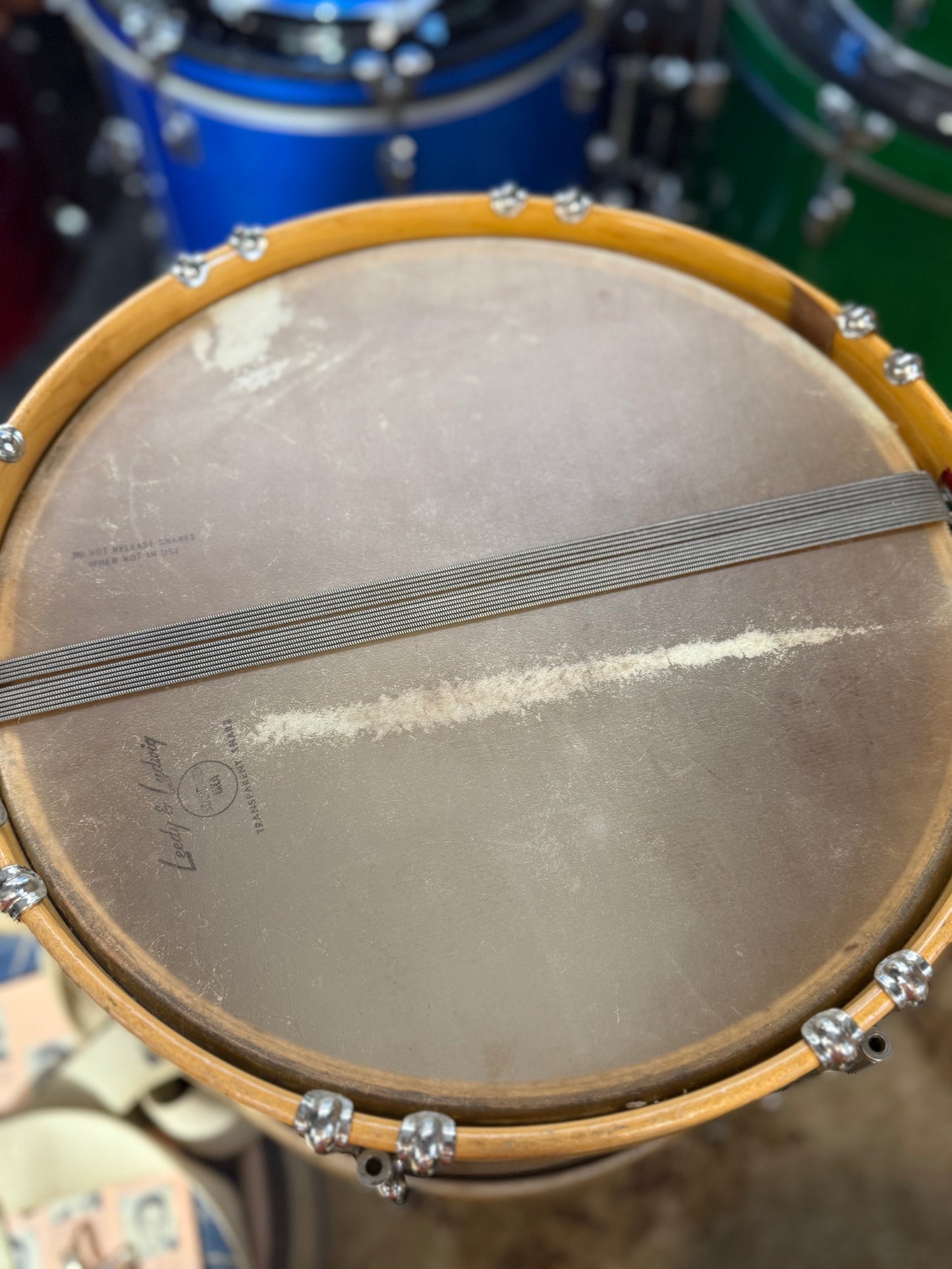 Leedy Ludwig Vintage Marching Snare 1950s 14x10 Original Books, Strap, Case - Collector’s Dream