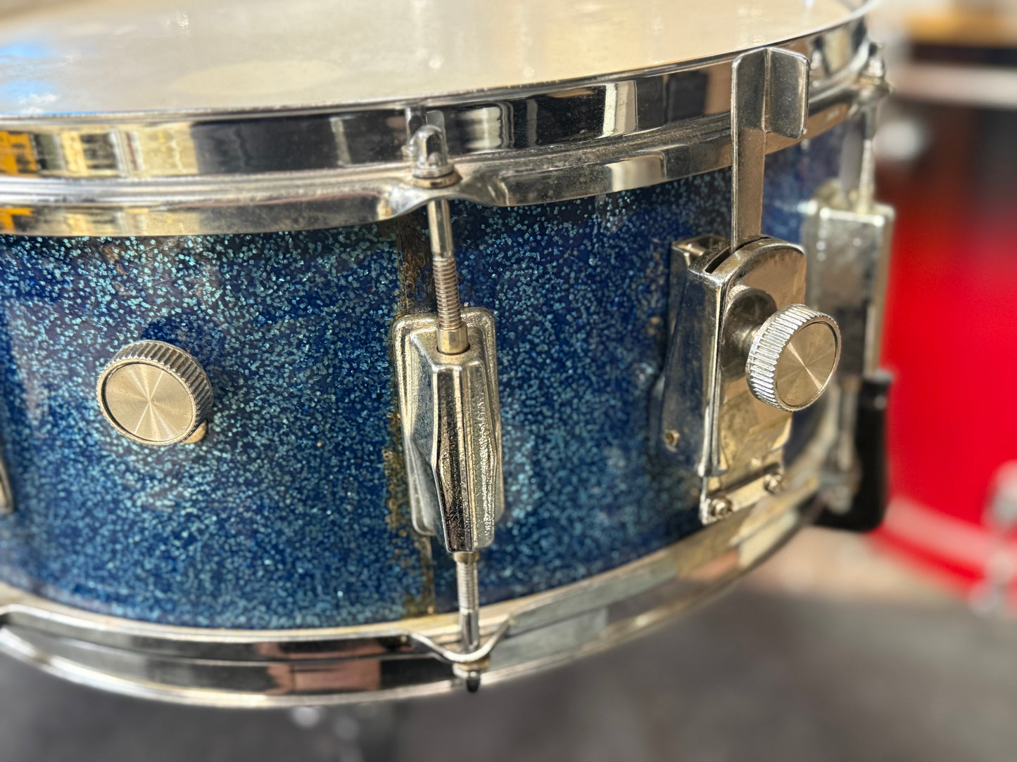 Stencil Vintage Blue Sparkle 5.5x14” Snare 1960s-1970s