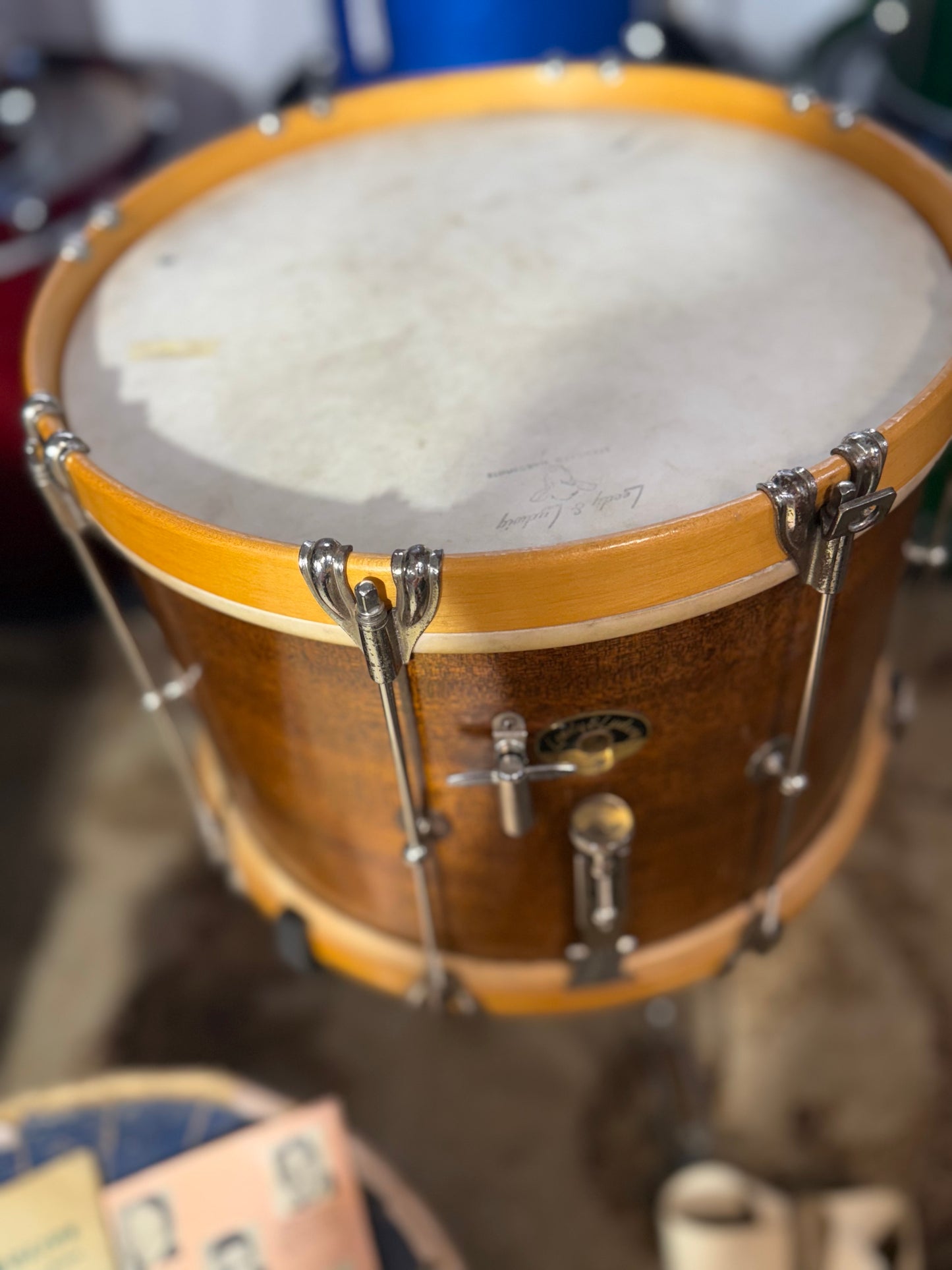 Leedy Ludwig Vintage Marching Snare 1950s 14x10 Original Books, Strap, Case - Collector’s Dream