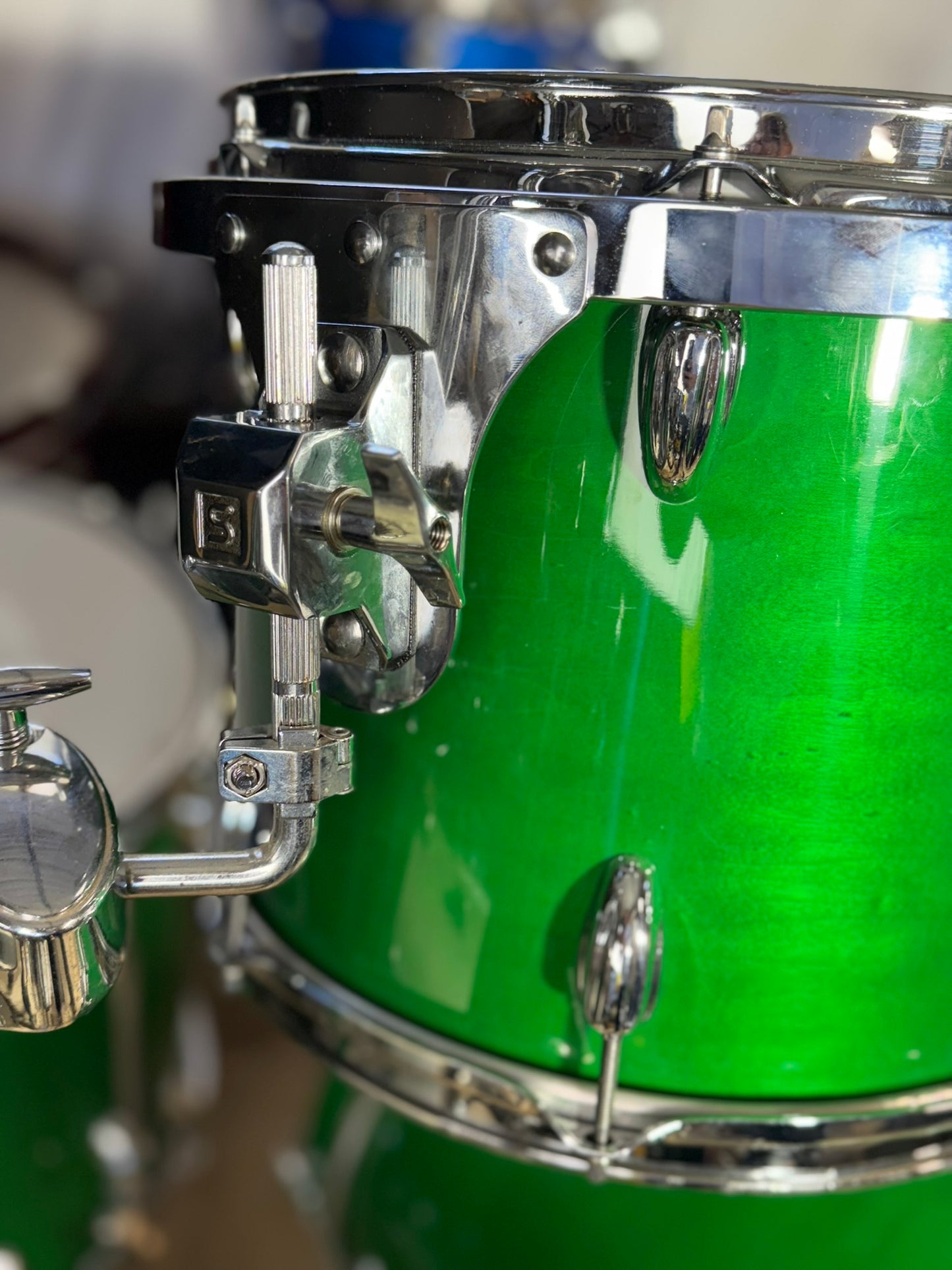 Slingerland Studio King Green 4 piece, Conway Badge