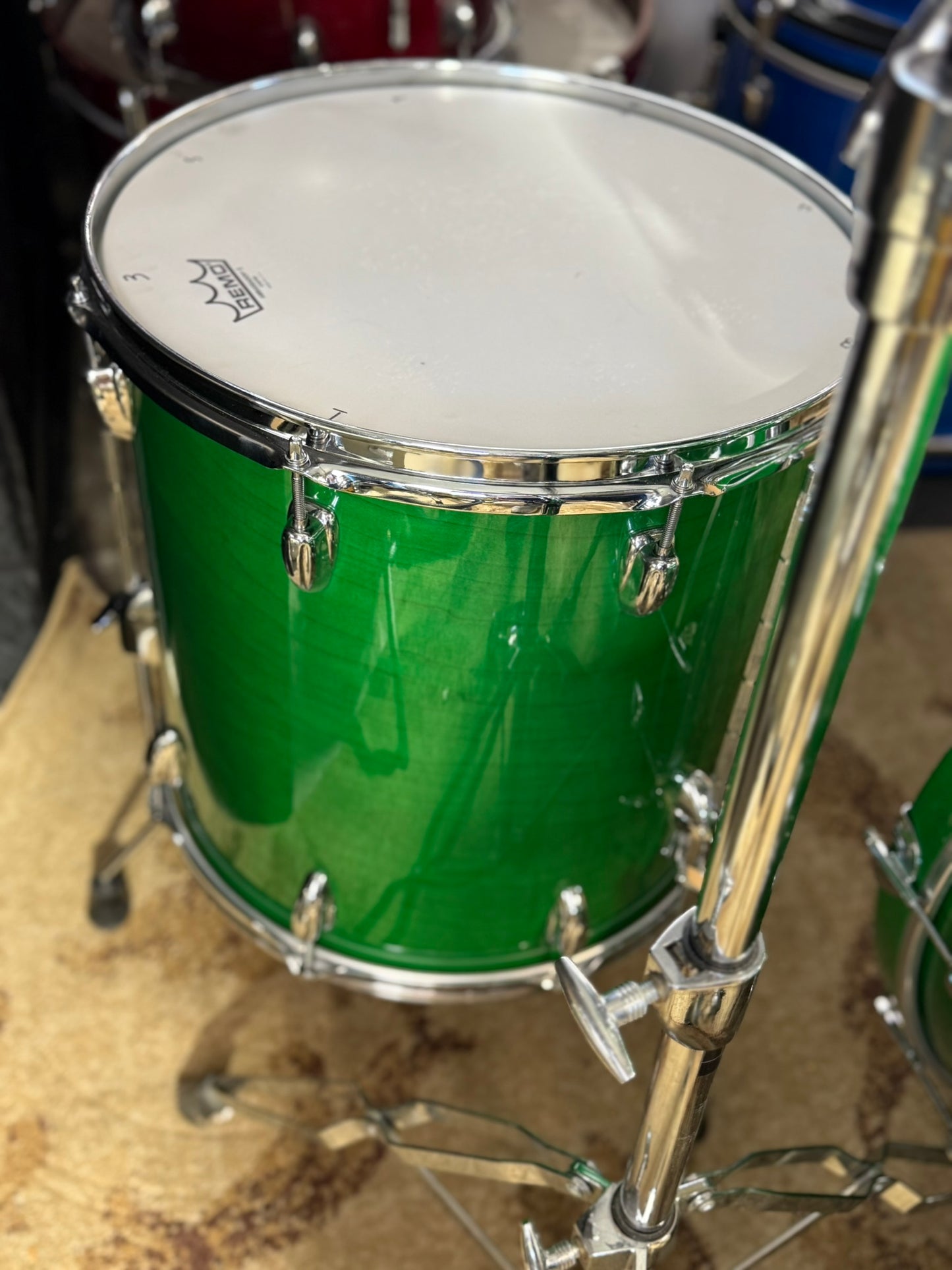 Slingerland Studio King Green 4 piece, Conway Badge