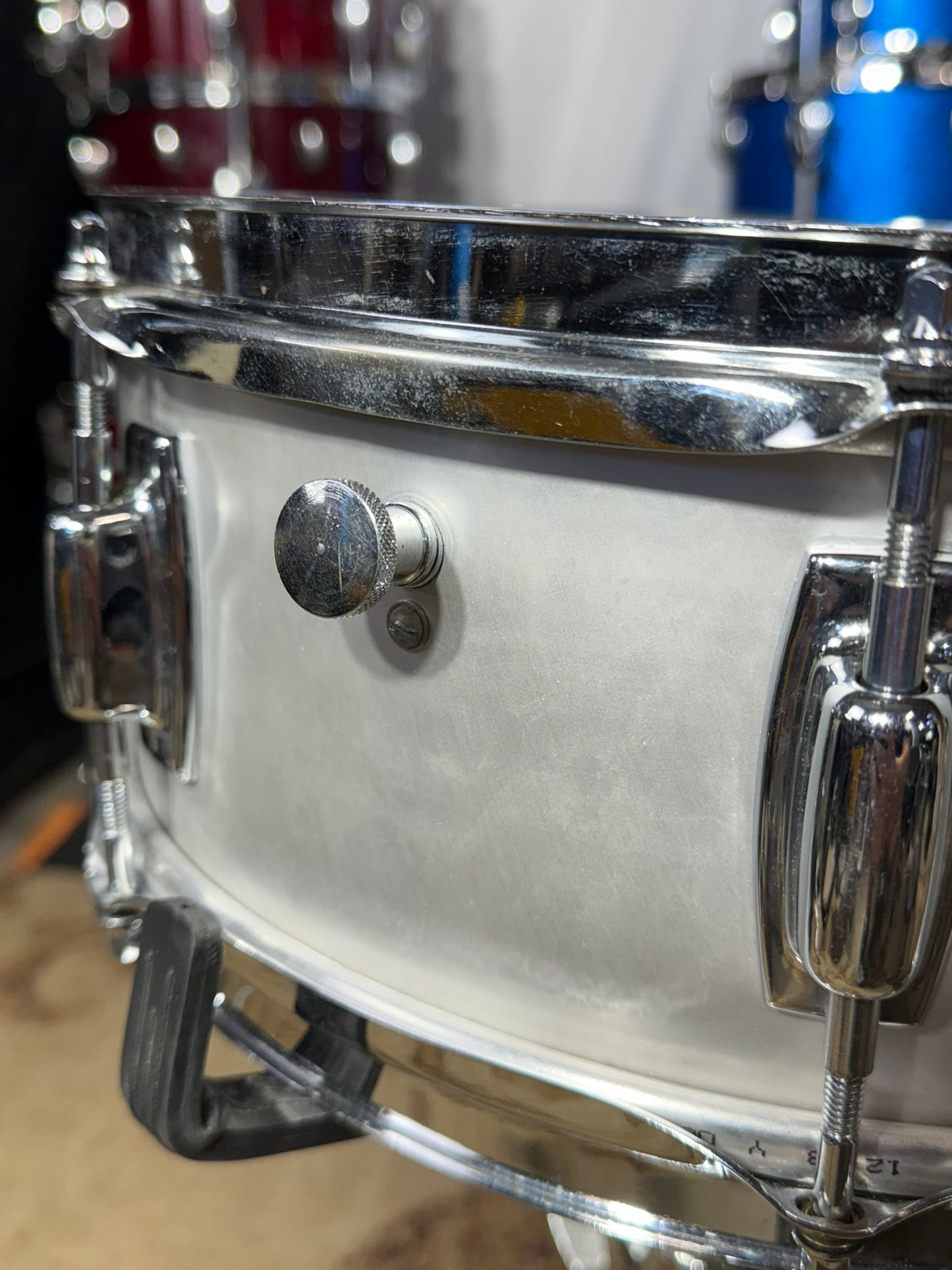 Ludwig S-102 Standard 5x14" Aluminum Snare Drum 1970s - Matte Aluminum