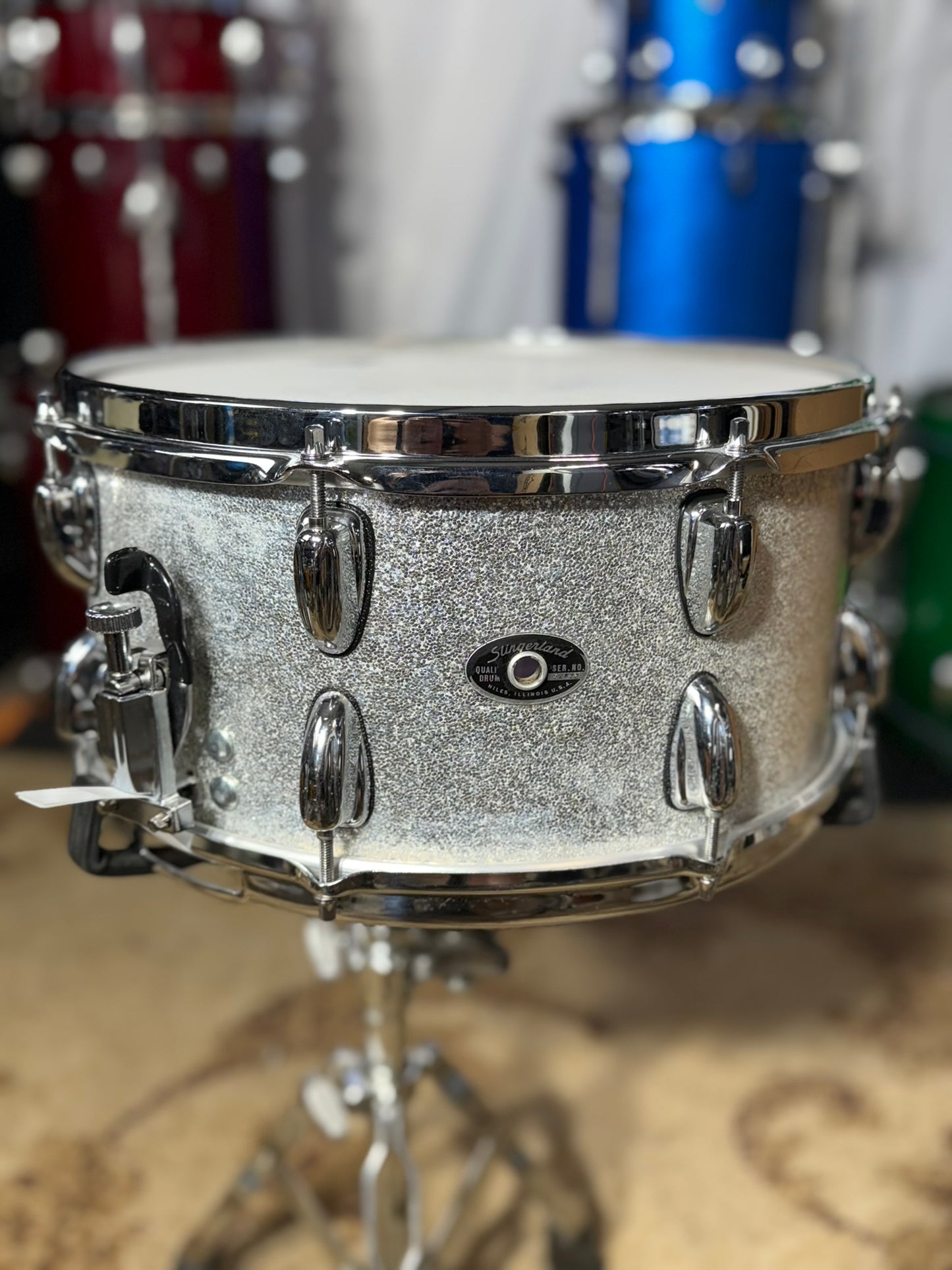 Slingerland Silver Sparkle 14x7 1970s Snare, Niles