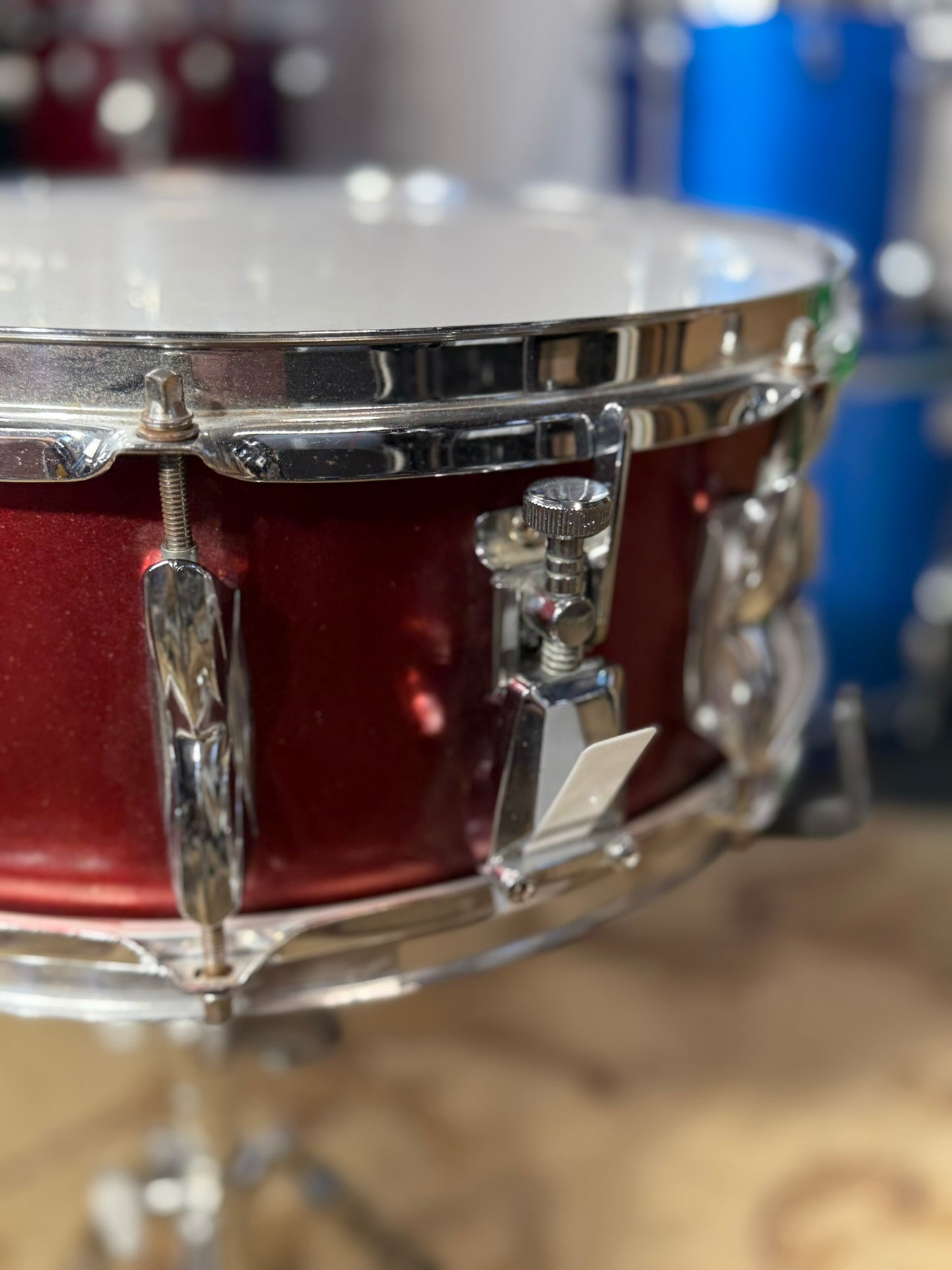 Premier 14" x 5.5" 8 Lug Wood Snare Drum Percussion Clean Made In England