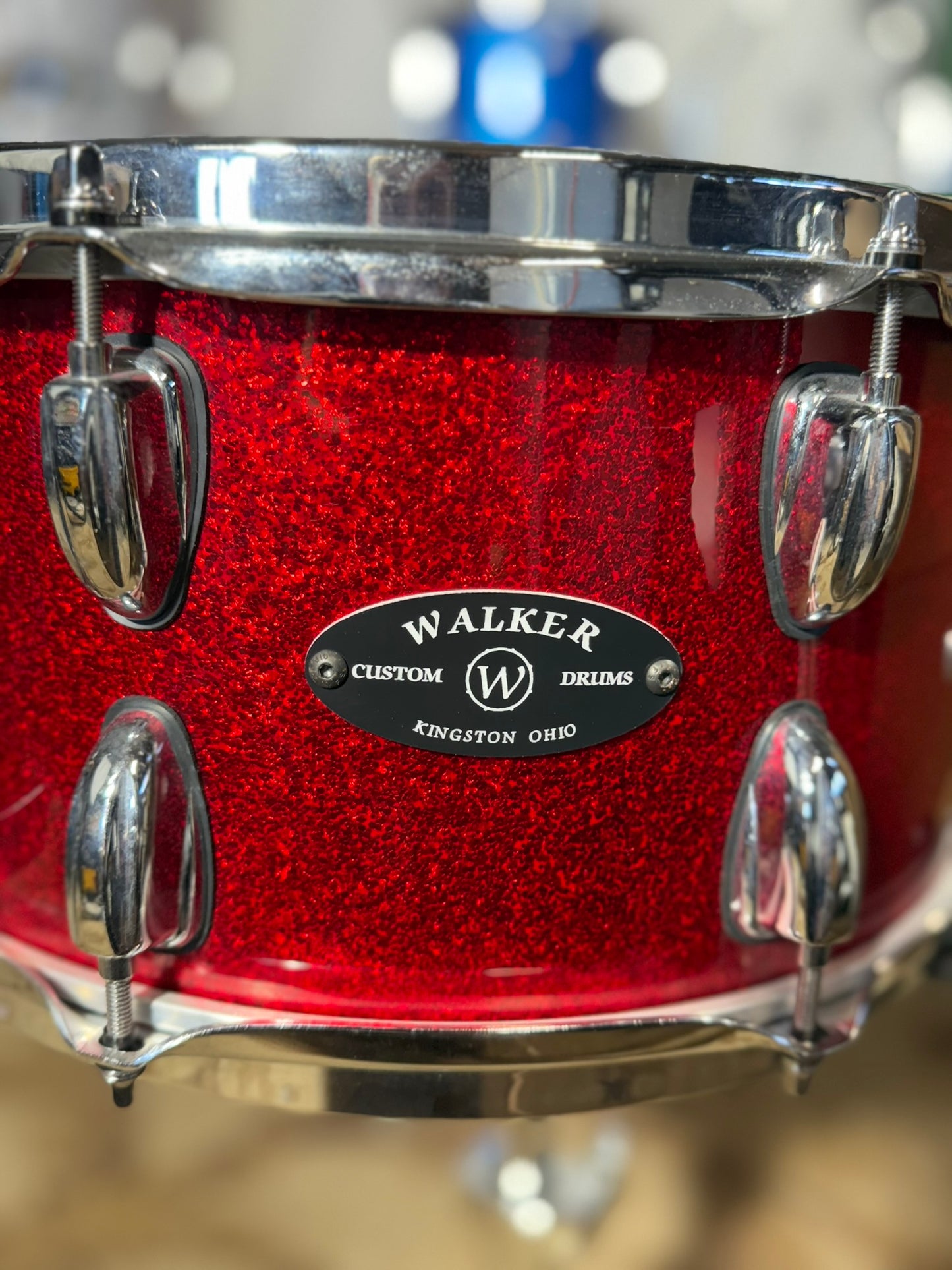 Walker Custom Drums 14x7" Red Sparkle Snare Drum