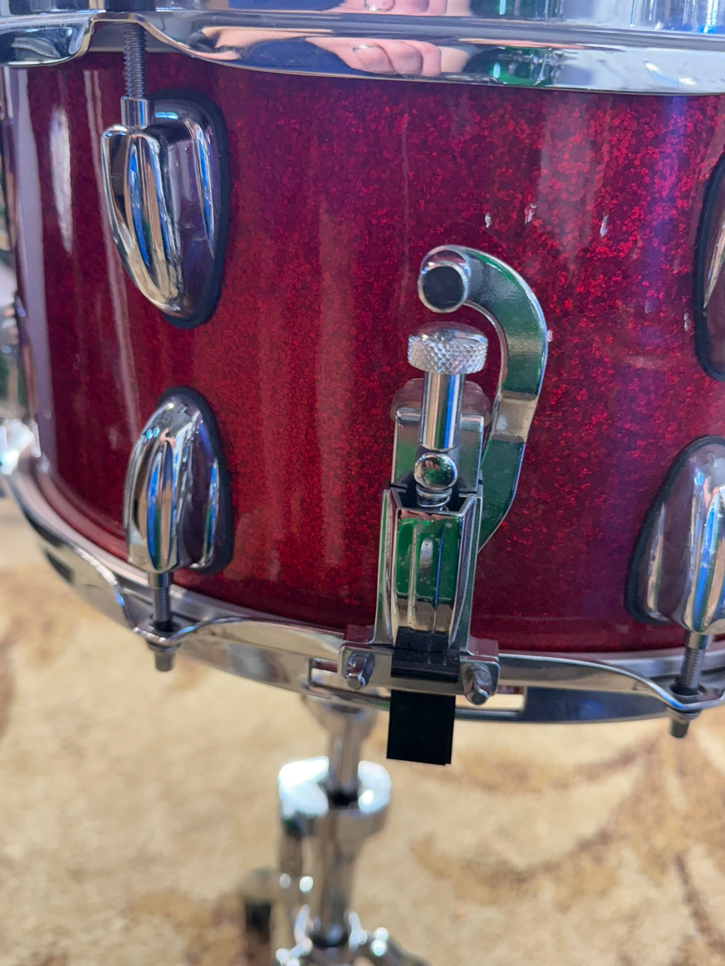 Walker Custom Drums 14x7" Red Sparkle Snare Drum