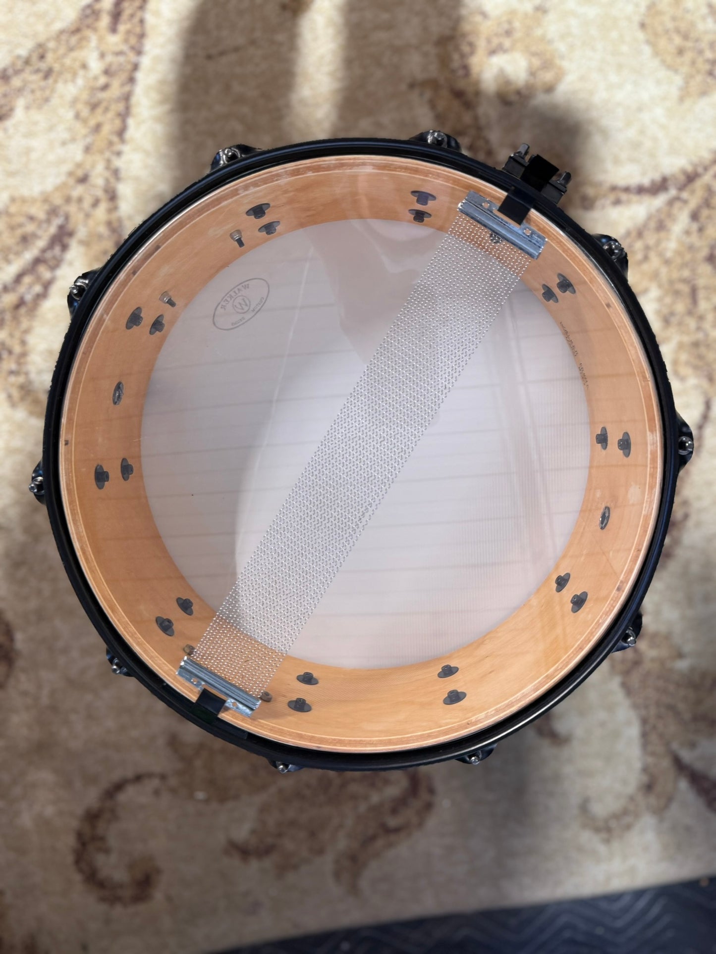 Walker Custom Drum Silver Sparkle 14x5.5" - Black Hardware Snare Drum