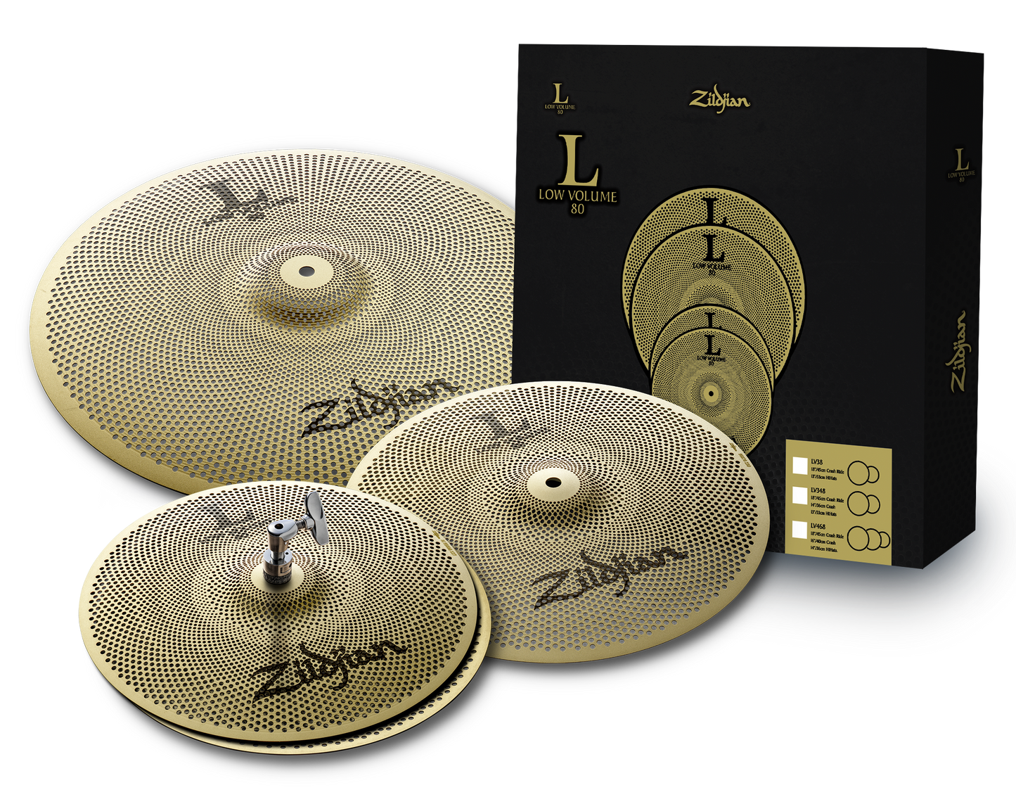 Zildjian LV348 L80 Low Volume Box Set 13/14/18" Cymbal Pack - BRAND NEW