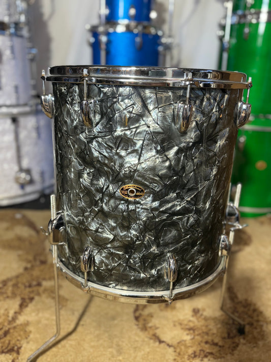 Slingerland Black Diamond Pearl 16x16 Floor Tom - 1960s