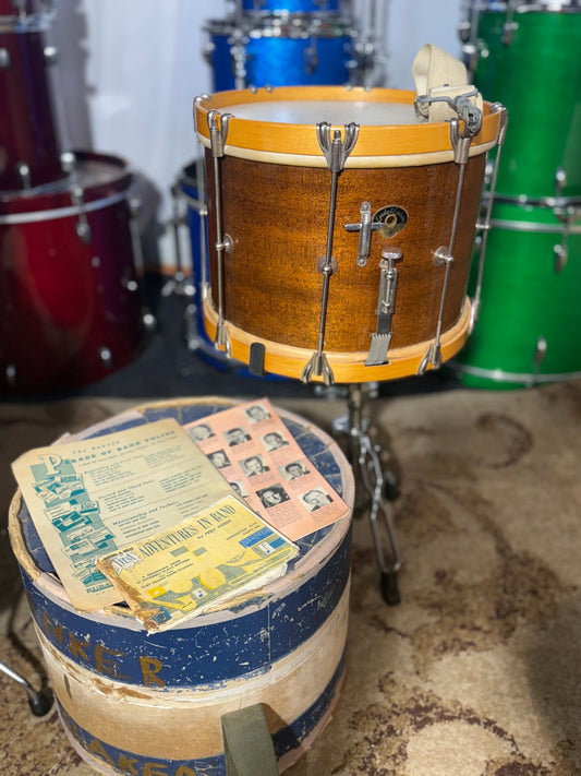 Leedy Ludwig Vintage Marching Snare 1950s 14x10 Original Books, Strap, Case - Collector’s Dream