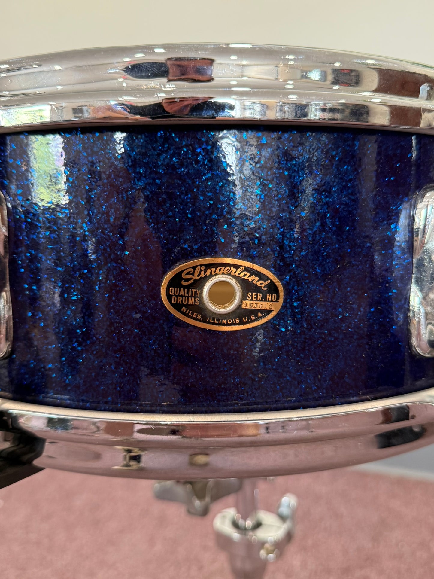 Slingerland Deluxe Student Vintage Snare 14"x5.5" — Blue Sparkle