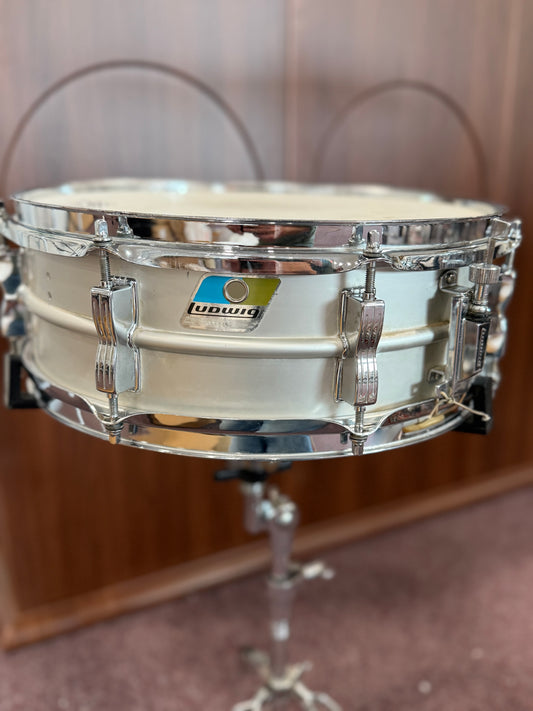 Ludwig Acrolite 14x5 Rounded B/O Badge Snare Drum