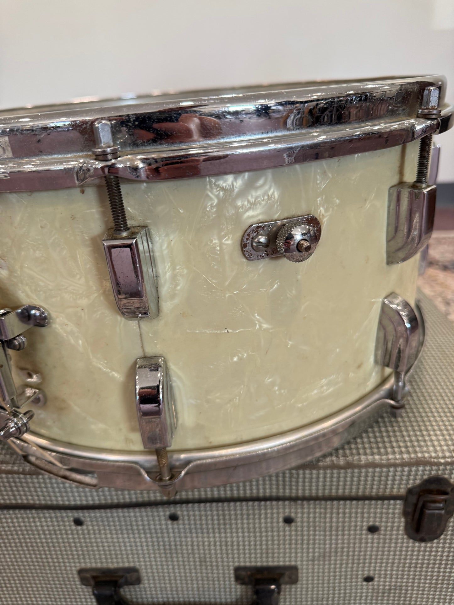 Ludwig-Leedy 14x7 Vintage Snare Drum - White Marine Pearl