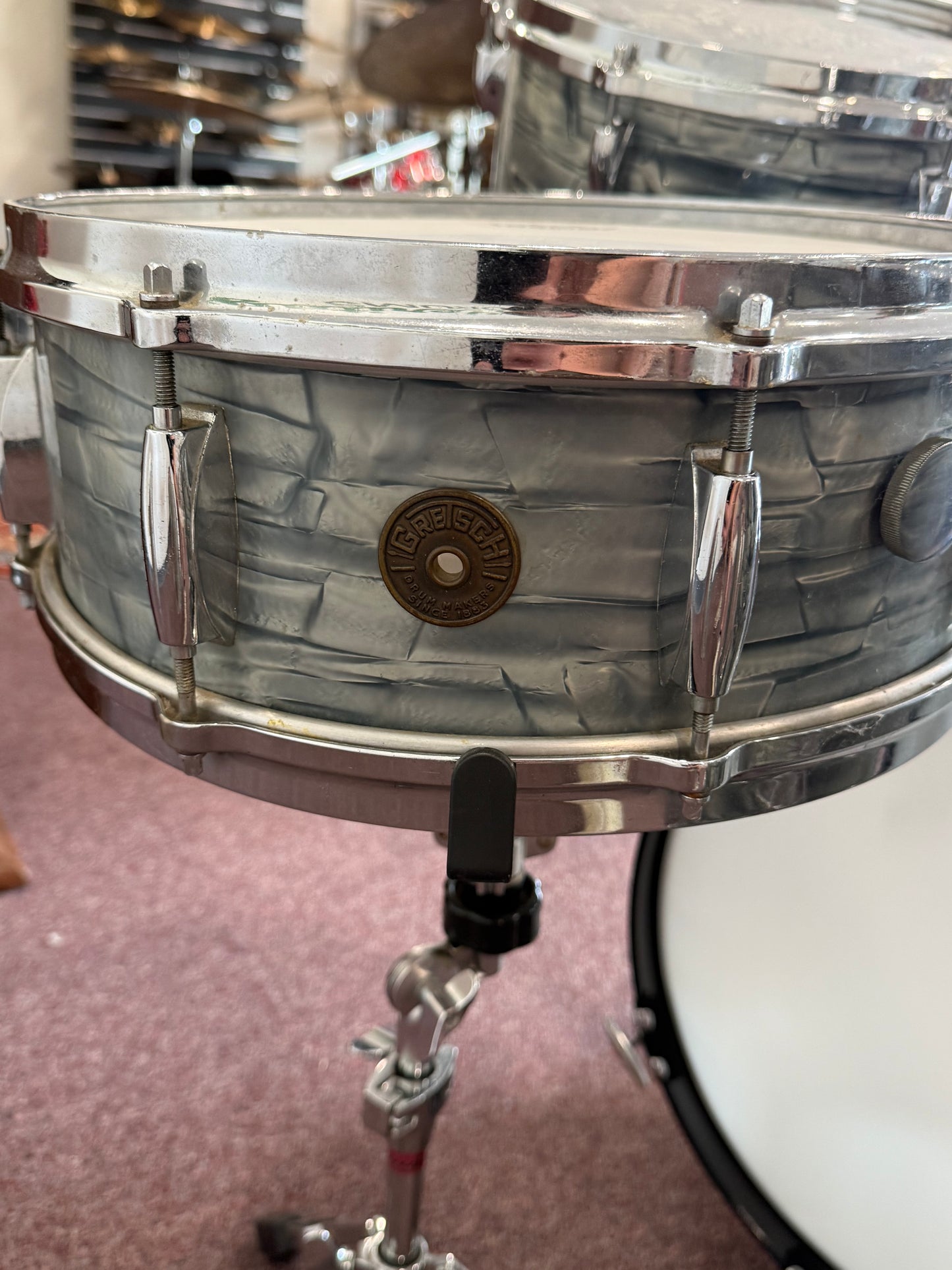 Gretsch Round Badge 1960s Drum Kit w/ Snare - Midnight Blue Pearl