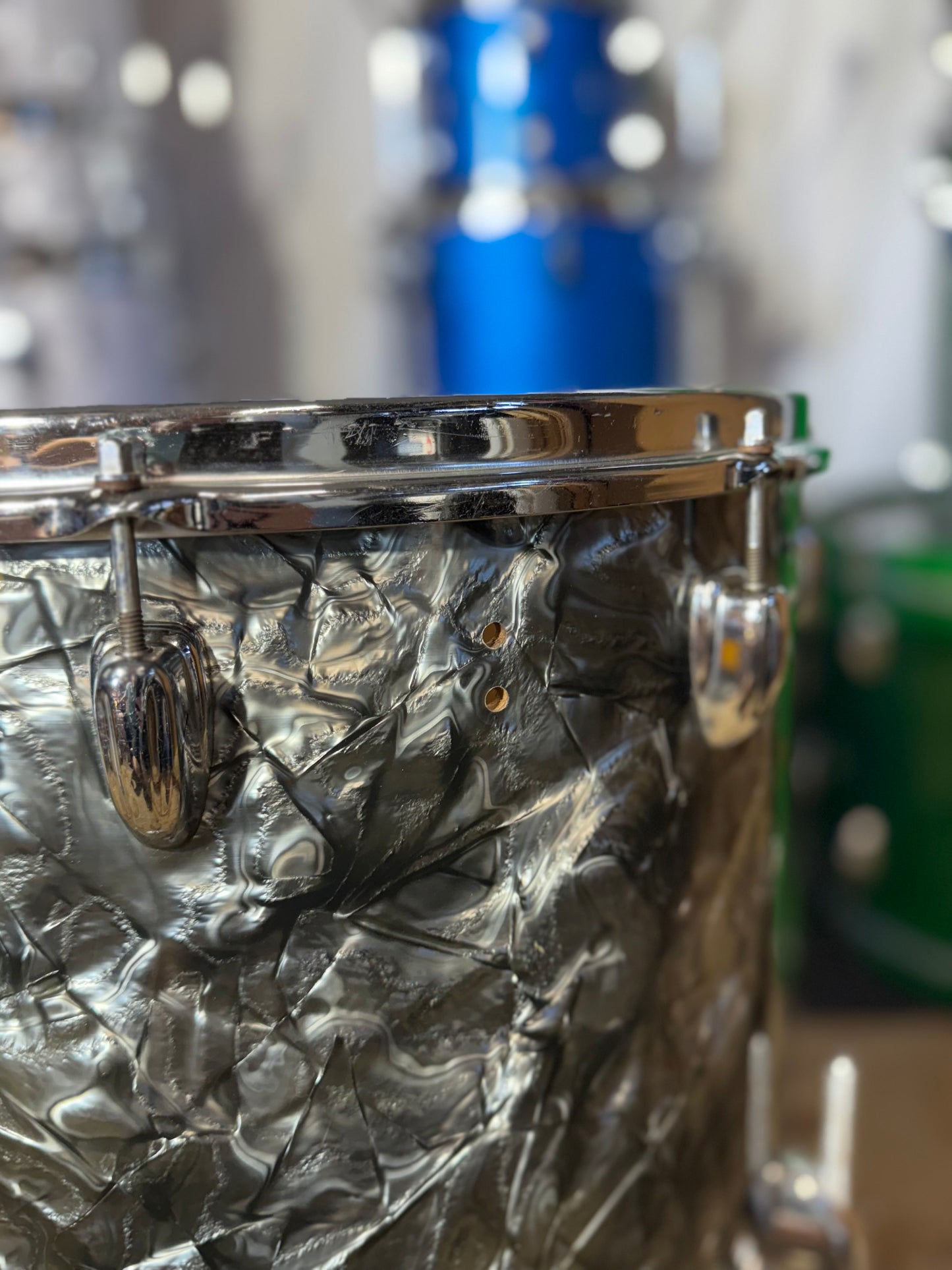 Slingerland Black Diamond Pearl 16x16 Floor Tom - 1960s