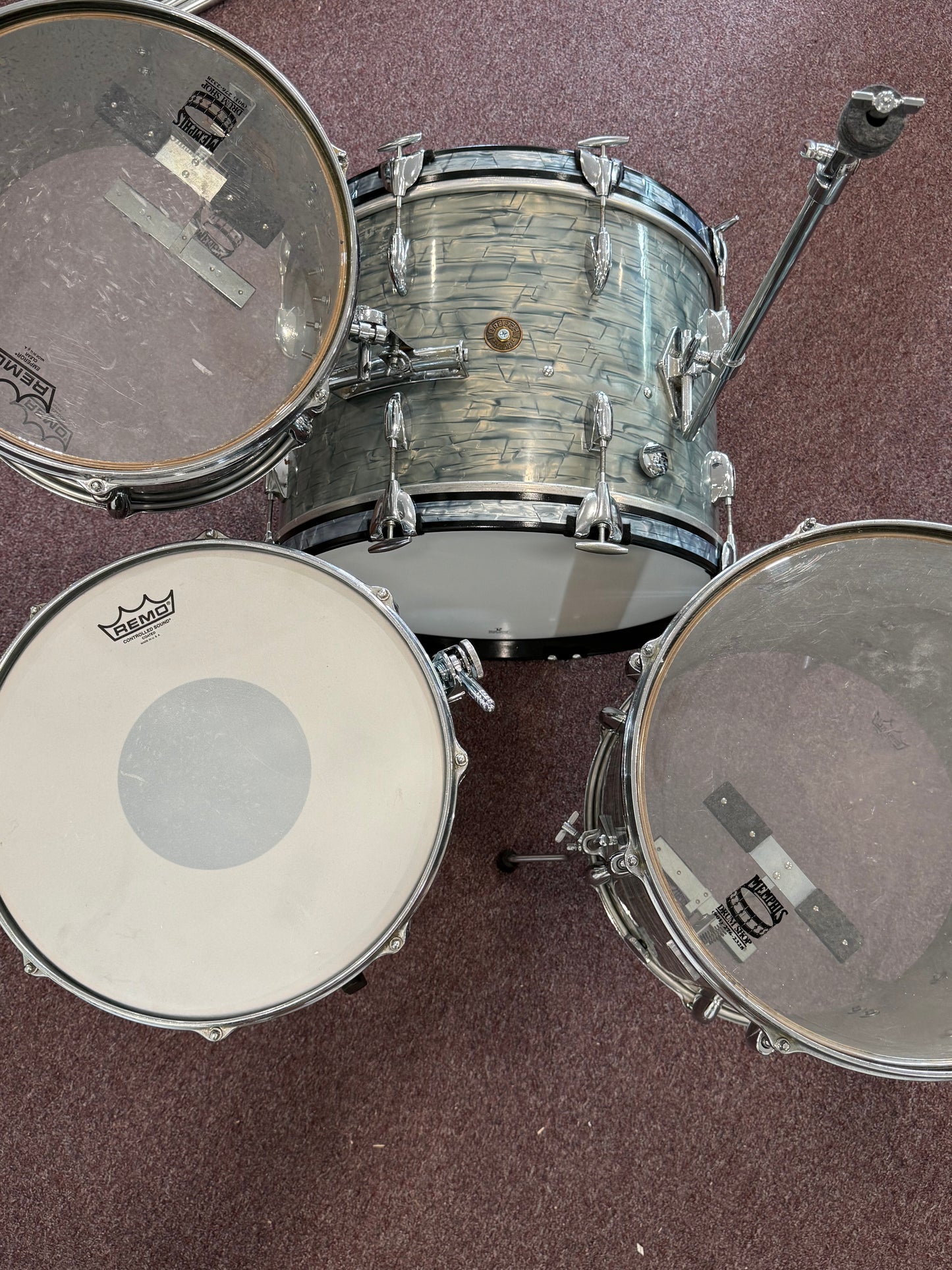 Gretsch Round Badge 1960s Drum Kit w/ Snare - Midnight Blue Pearl