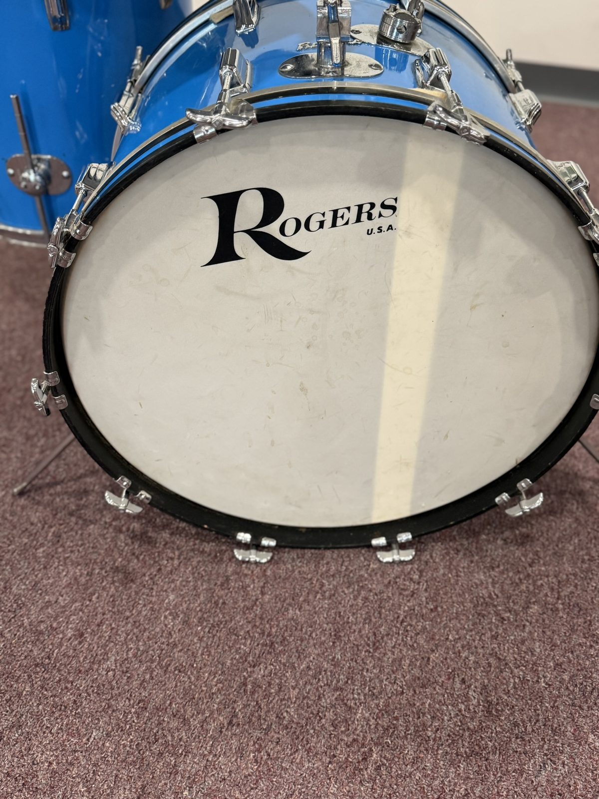 Rogers Fullerton Powertone 70s Vintage Drum Kit - Pacific Blue (22, 12, 13, 16)
