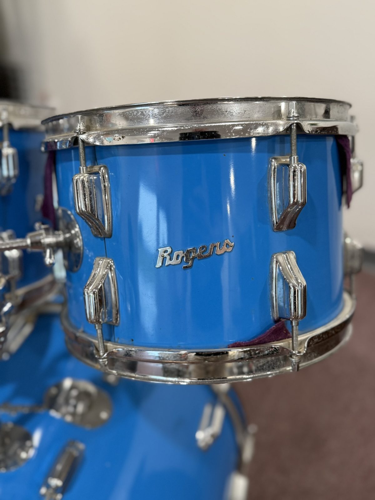 Rogers Fullerton Powertone 70s Vintage Drum Kit - Pacific Blue (22, 12, 13, 16)