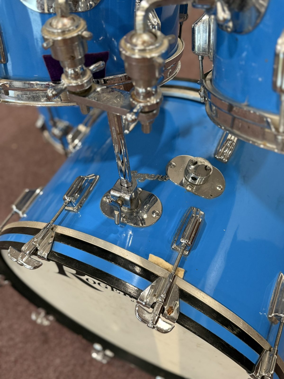 Rogers Fullerton Powertone 70s Vintage Drum Kit - Pacific Blue (22, 12, 13, 16)