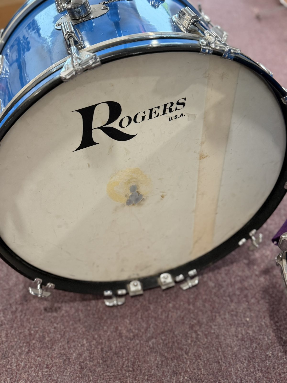 Rogers Fullerton Powertone 70s Vintage Drum Kit - Pacific Blue (22, 12, 13, 16)