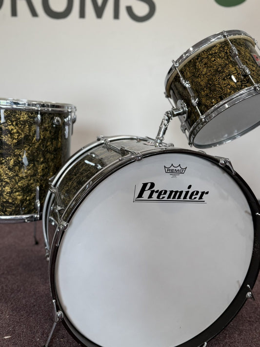 Premier 1960s Vintage Royal Ace Drum Set - Gold Abalone (22, 11.75, 16.25)