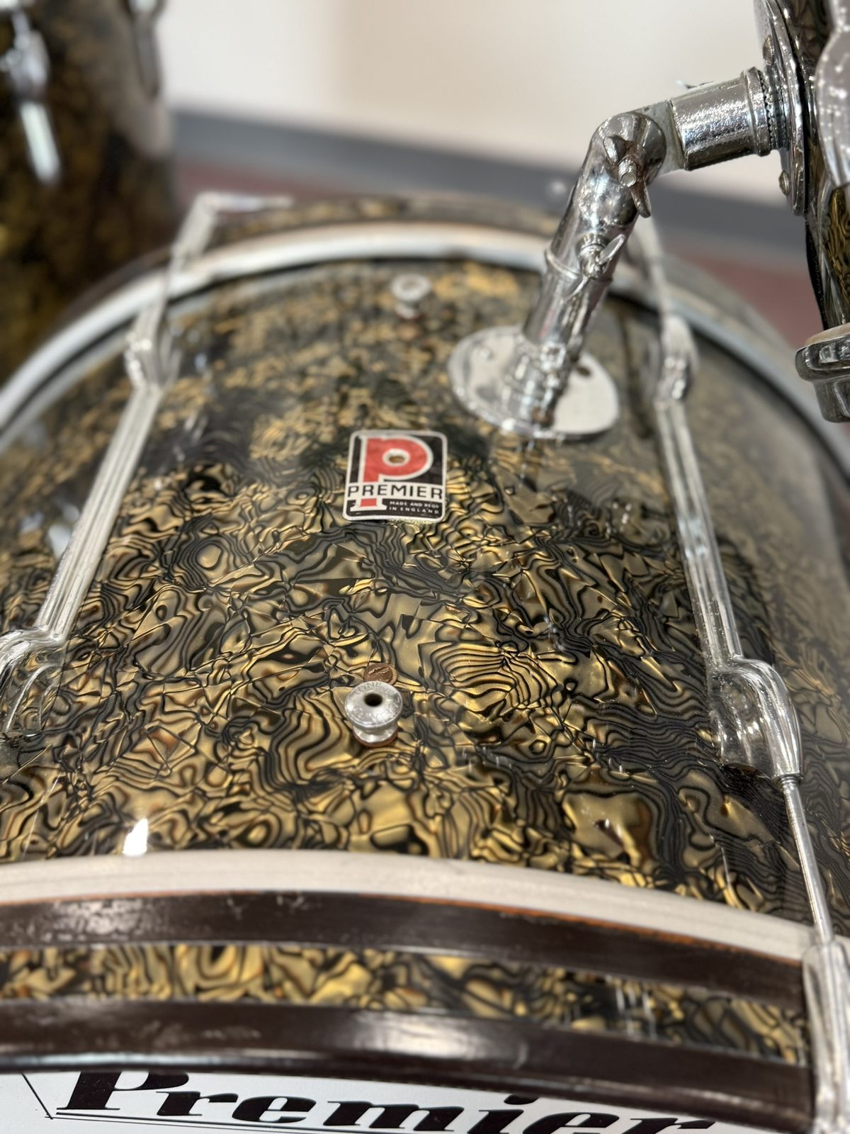 Premier 1960s Vintage Royal Ace Drum Set - Gold Abalone (22, 11.75, 16.25)