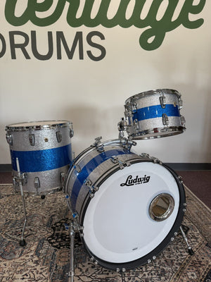 Ludwig Classic Maple Fab Outfit  3-Piece Shell Pack Silver-Blue-Silver Triband