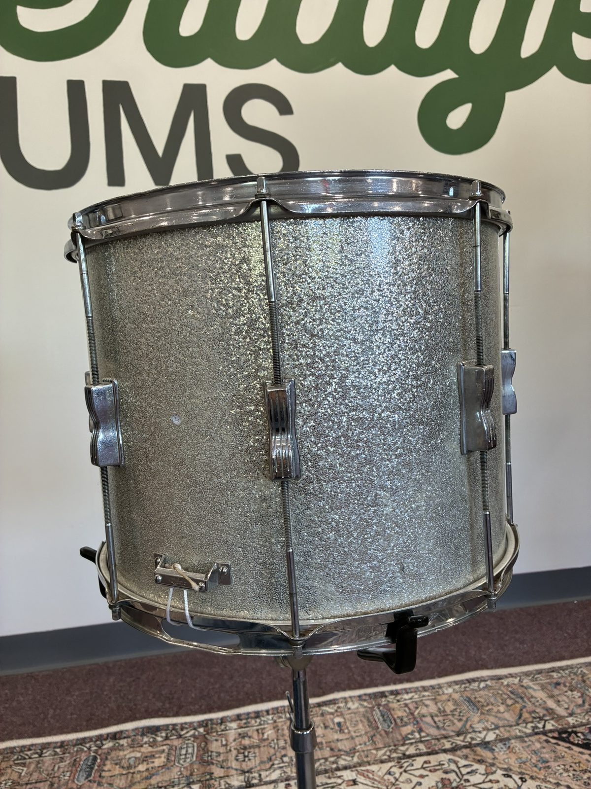Ludwig 1960s Marching Snare 15x12" - Silver Sparkle