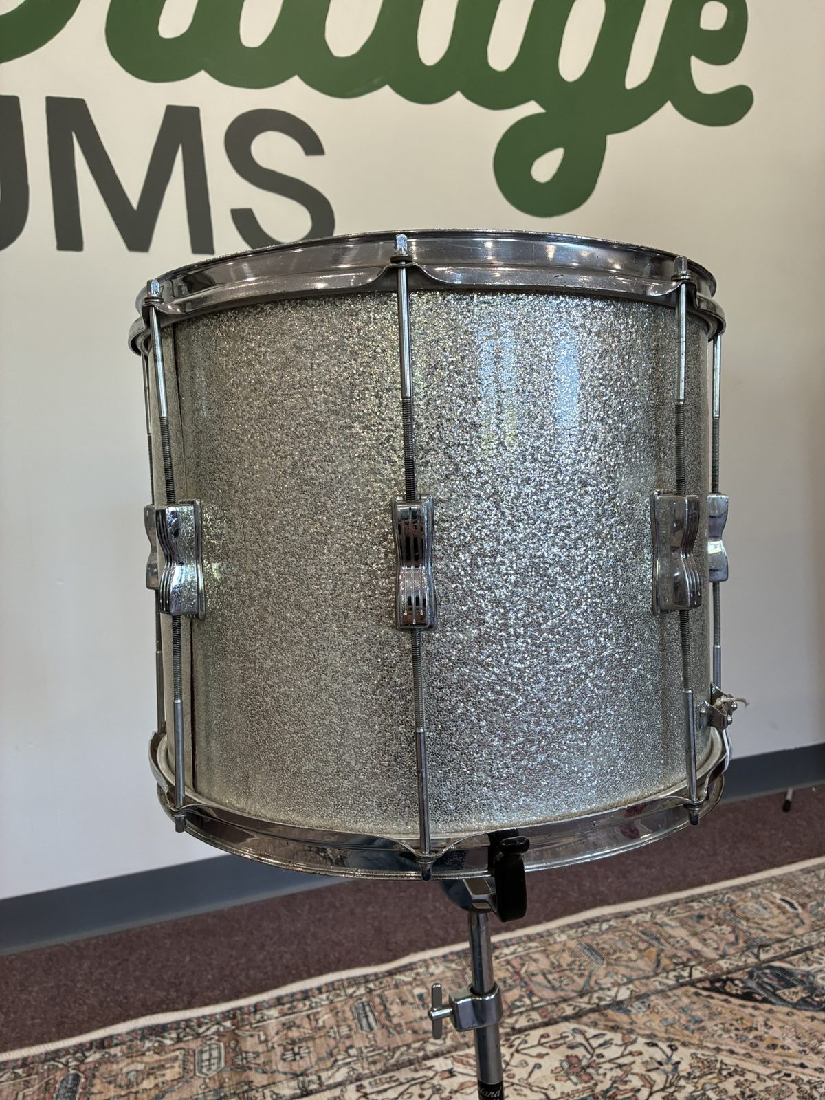 Ludwig 1960s Marching Snare 15x12" - Silver Sparkle