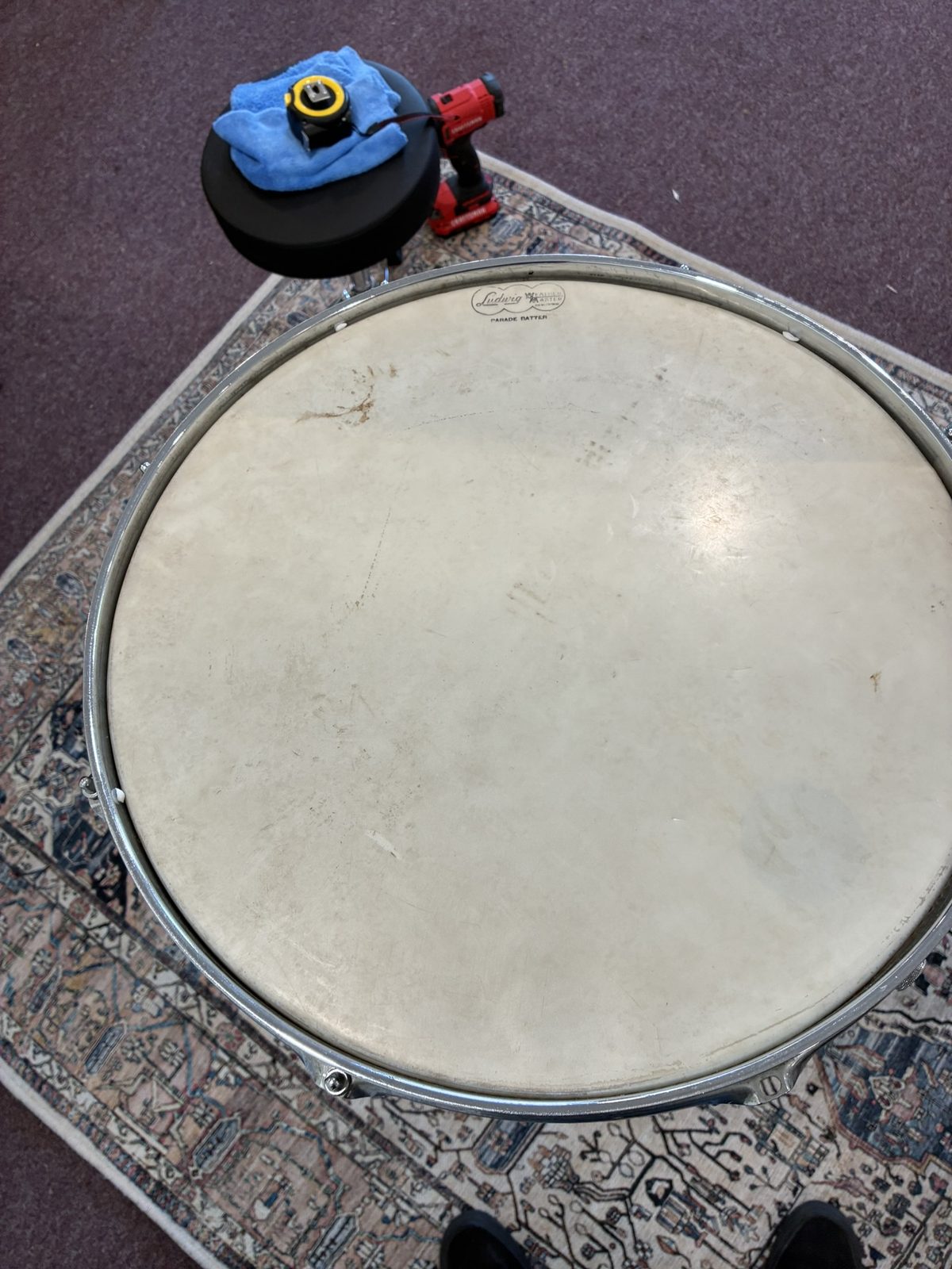 Ludwig 1960s  Parade Drum 17x12" - Silver Sparkle