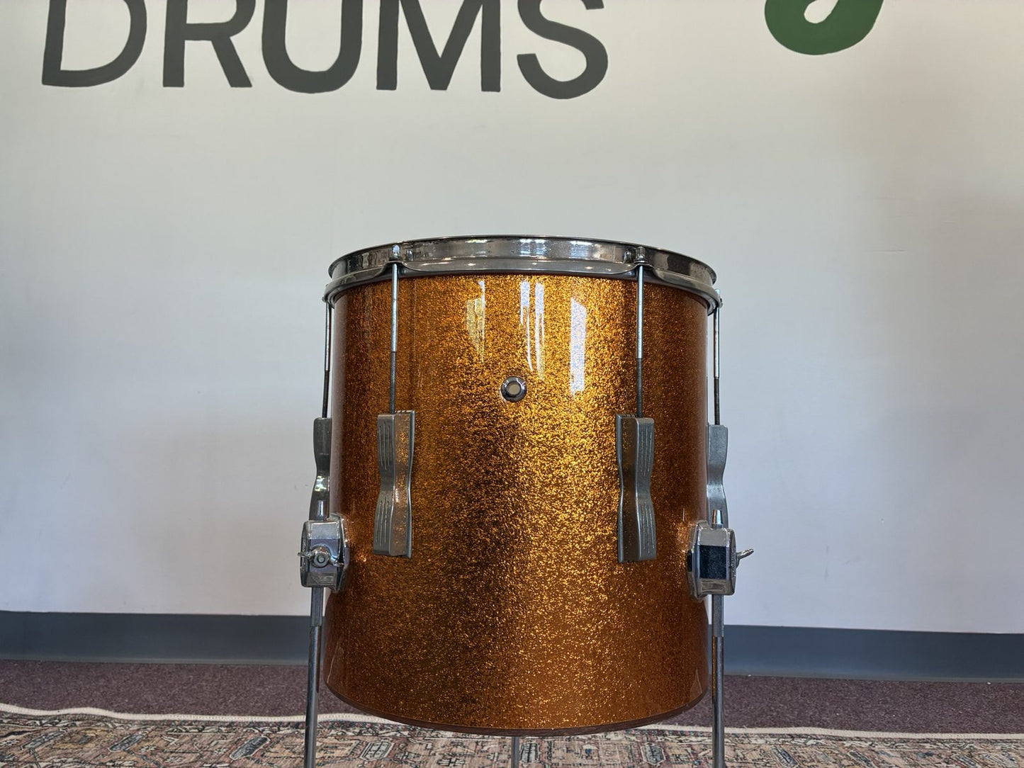 Ludwig 1960s Club Date Floor Tom 14x14" - Gold Sparkle (Rewrap)