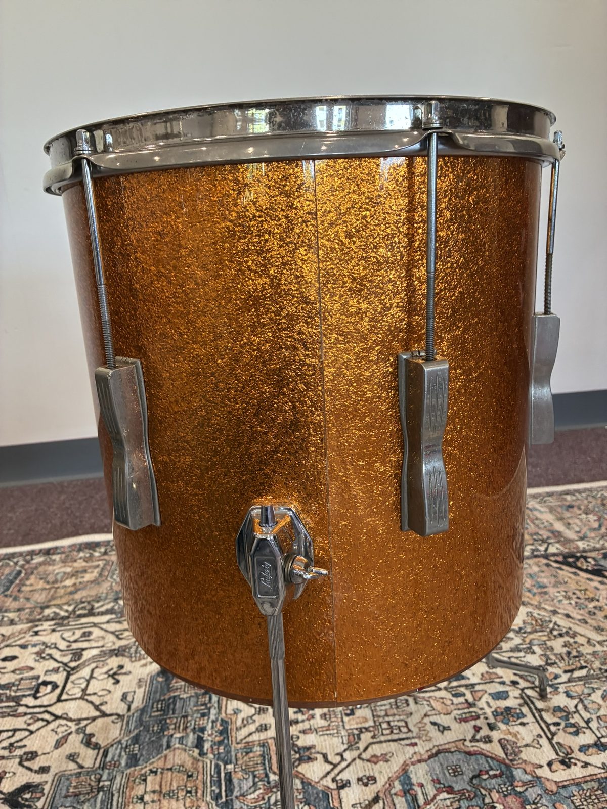 Ludwig 1960s Club Date Floor Tom 14x14" - Gold Sparkle (Rewrap)