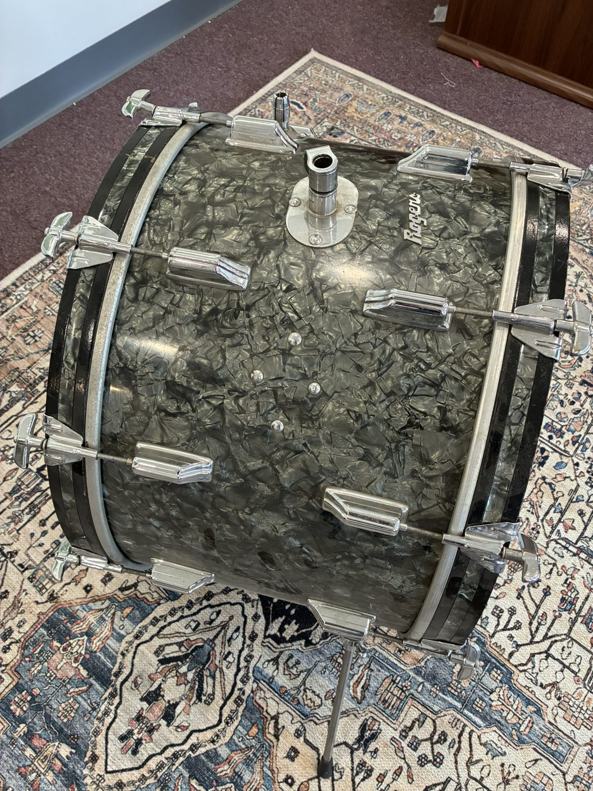 Rogers 22x14" Bass Drum - Black Diamond Pearl (Late 1960s)
