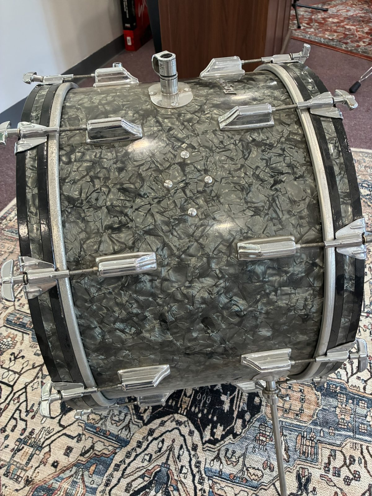 Rogers 22x14" Bass Drum - Black Diamond Pearl (Late 1960s)