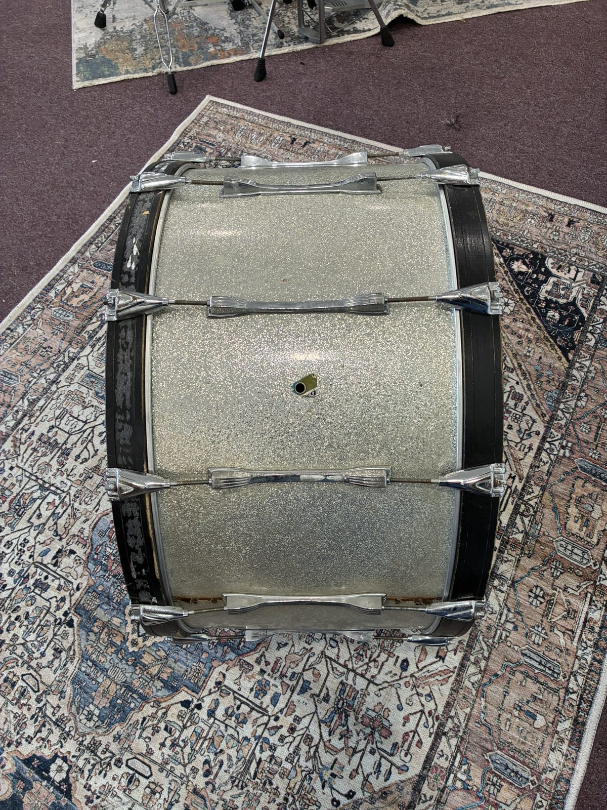 Ludwig 28x14" Marching Bass Drum - Silver Sparkle (1970s)