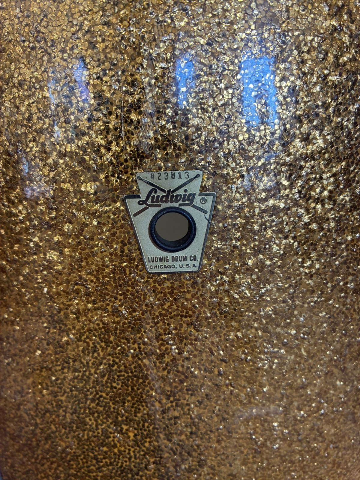 Ludwig Clubdate 14x14" Floor Tom - Gold Sparkle, Keystone Badge (1960s)