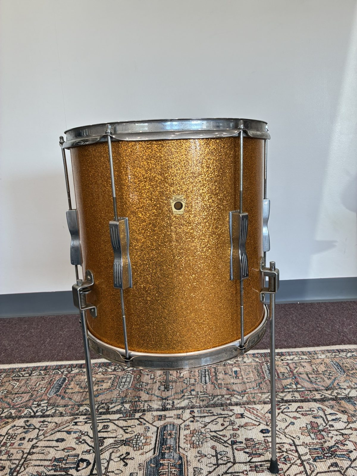 Ludwig Clubdate 14x14" Floor Tom - Gold Sparkle, Keystone Badge (1960s)