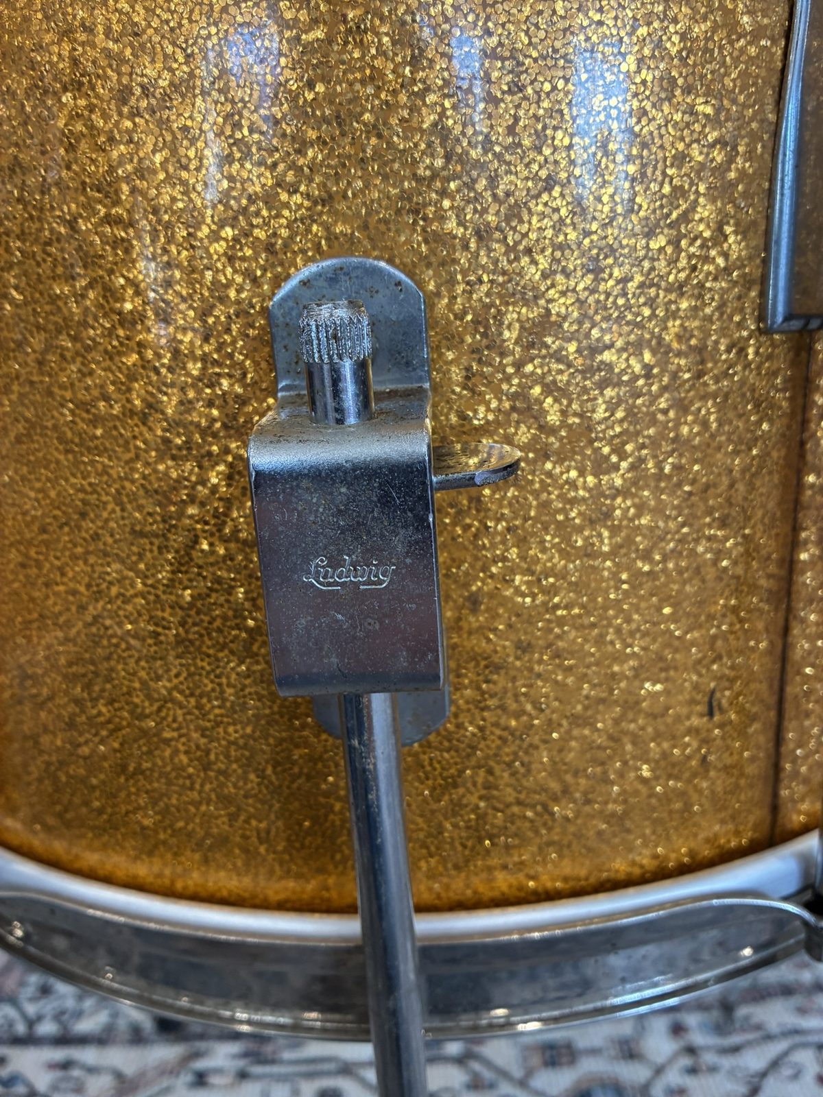 Ludwig Clubdate 14x14" Floor Tom - Gold Sparkle, Keystone Badge (1960s)