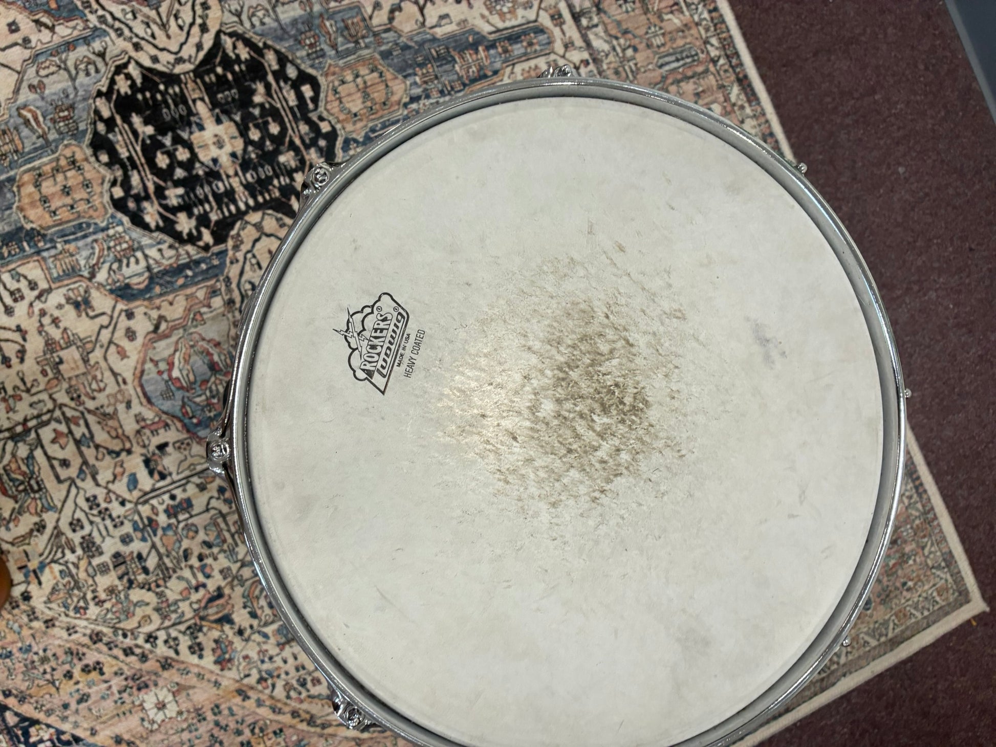 Ludwig 404 Orange Peel Acrolite Snare Drum 6x14 - Aluminum