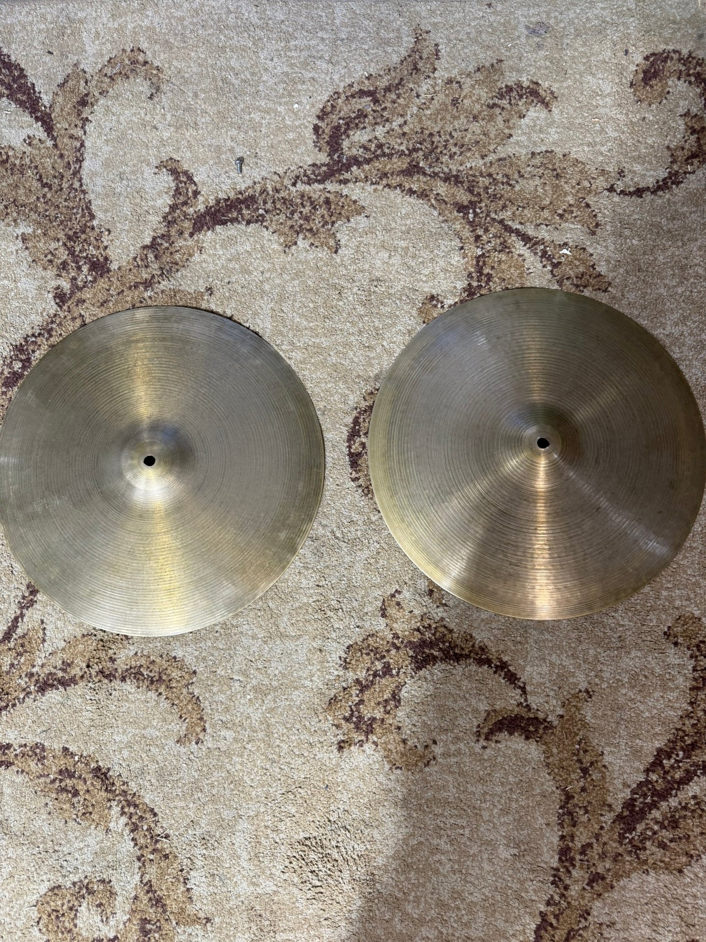 Huge Zildjian 16" Hi Hats Small Stamp Vintage Hi Hats 1950s