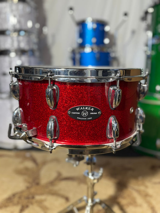 Walker Custom Drums 14x7" Red Sparkle Snare Drum
