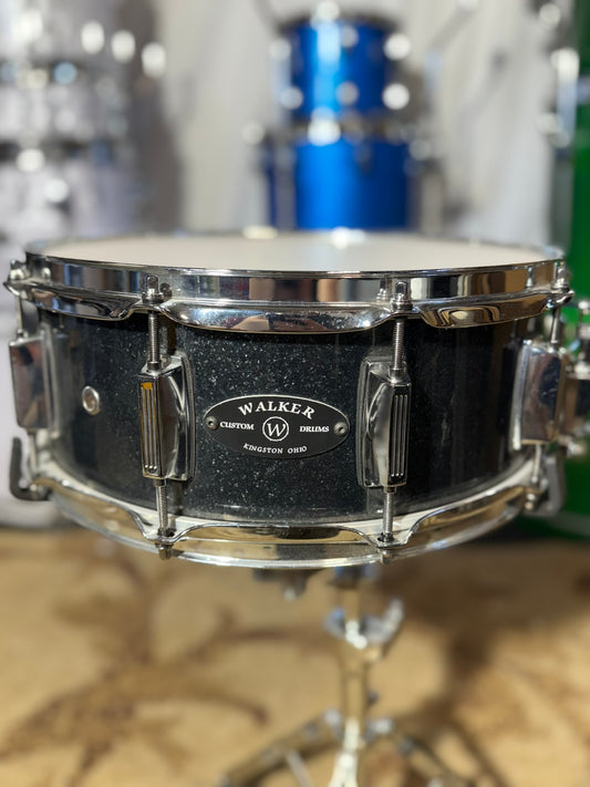 Walker Custom Drums Ebony Sparkle 14x5.5 Snare Drum