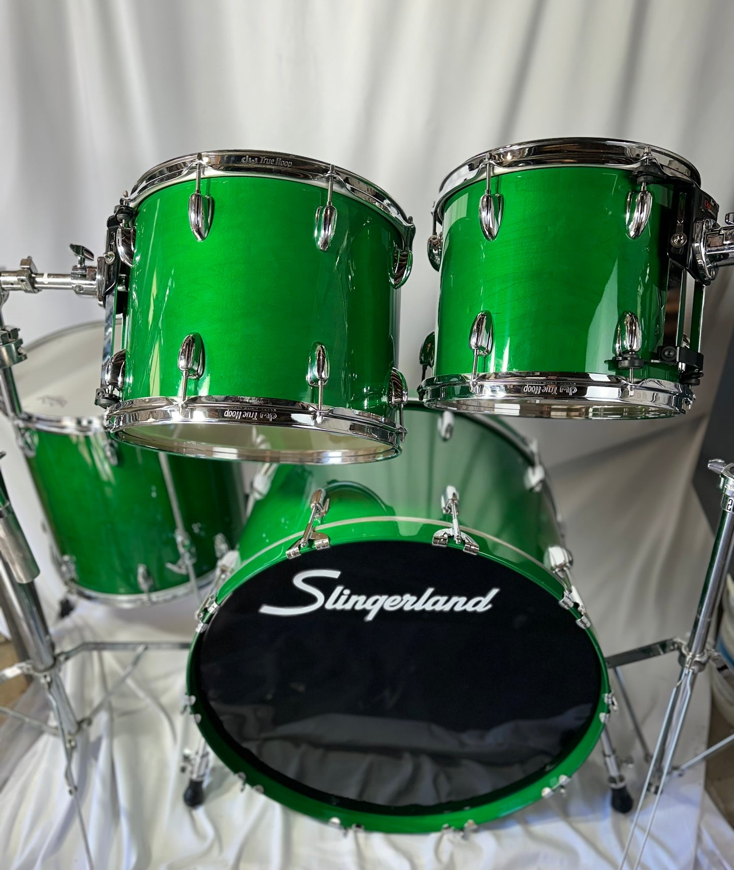 Slingerland Rare Studio King Conway Era Four-Piece Green Drum Set, with Pearl Opti Mount - Used