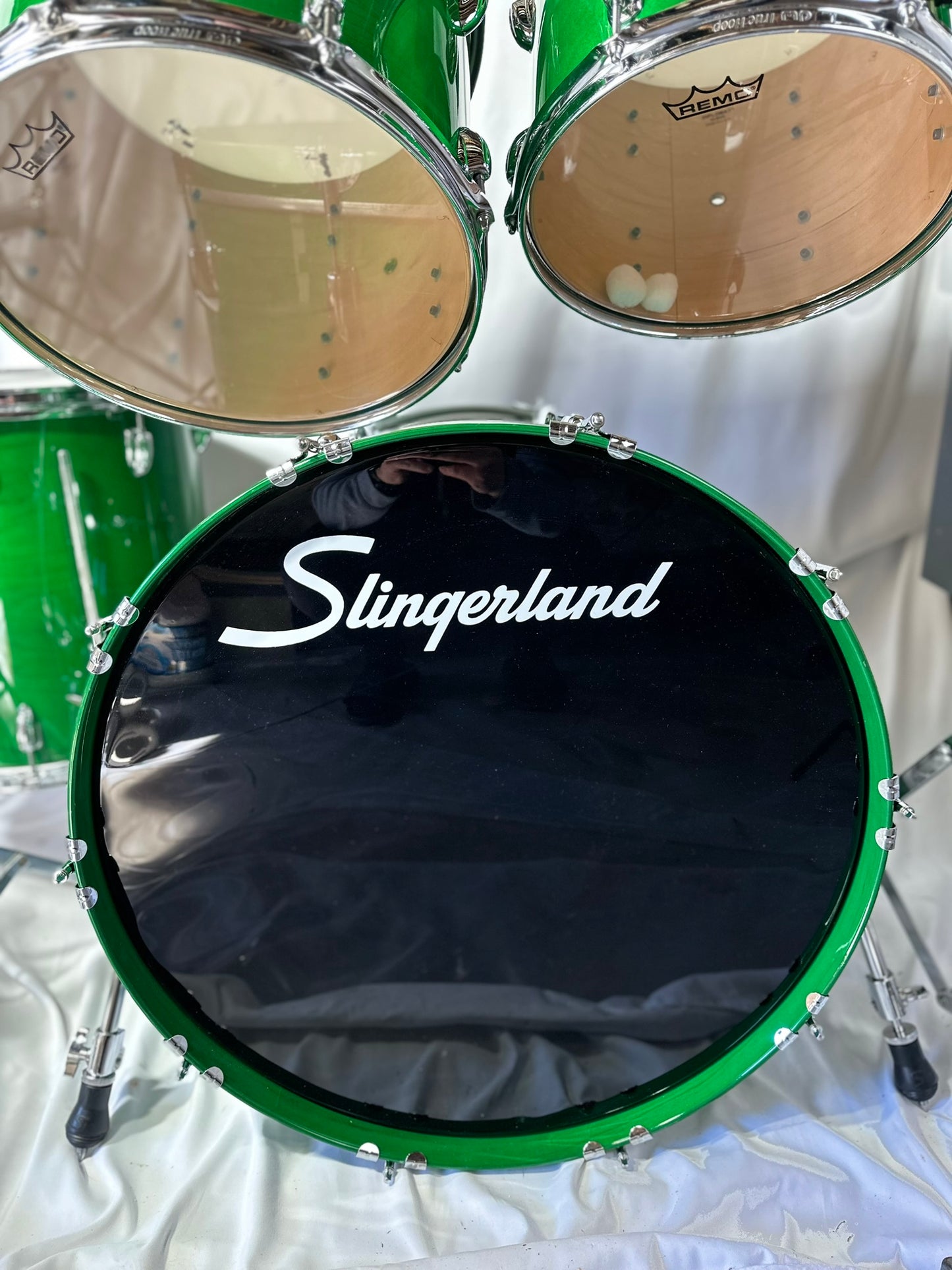 Slingerland Rare Studio King Conway Era Four-Piece Green Drum Set, with Pearl Opti Mount - Used