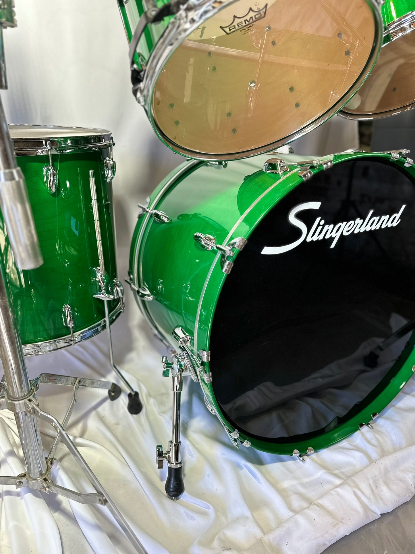 Slingerland Rare Studio King Conway Era Four-Piece Green Drum Set, with Pearl Opti Mount - Used