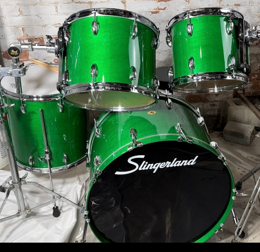 Slingerland Rare Studio King Conway Era Four-Piece Green Drum Set, with Pearl Opti Mount - Used