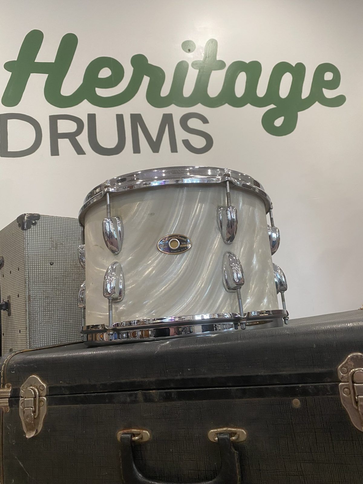 Slingerland 8x12" Rack Tom - White Satin Flame (Niles Gold Badge)