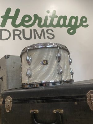 Slingerland 8x12" Rack Tom - White Satin Flame (Niles Gold Badge)