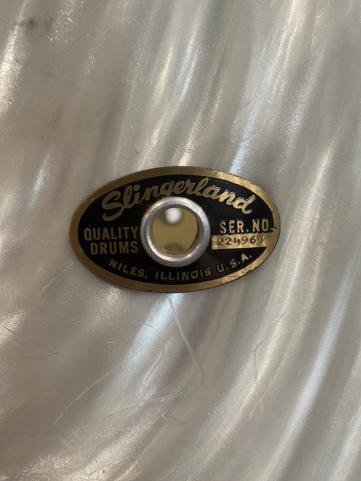 Slingerland 8x12" Rack Tom - White Satin Flame (Niles Gold Badge)